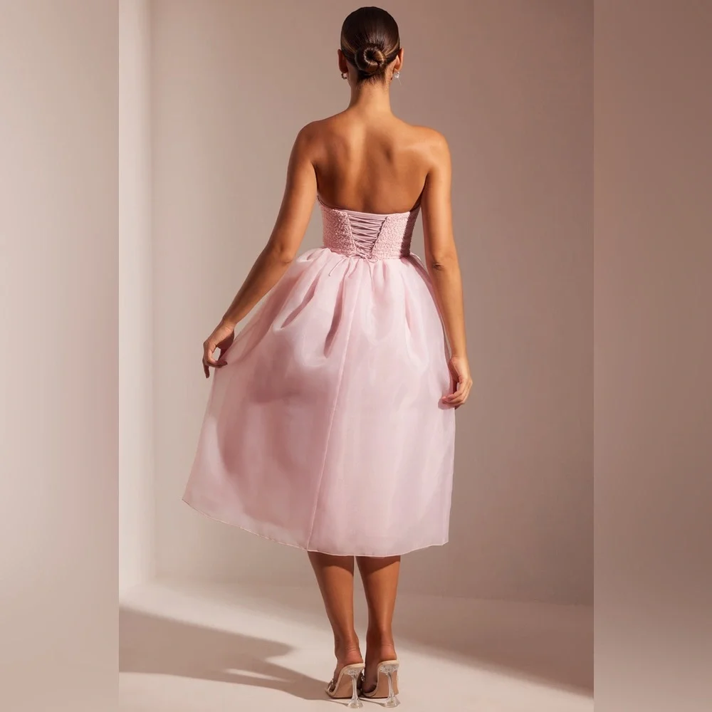 Oh Polly Strapless Pink Dress - Picture 2 of 10